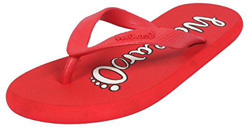 red rubber flip flops