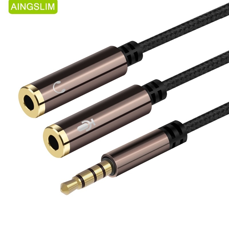 3.5mm Jack Audio Splitter Cable Earphone Splitter Tow In One audio