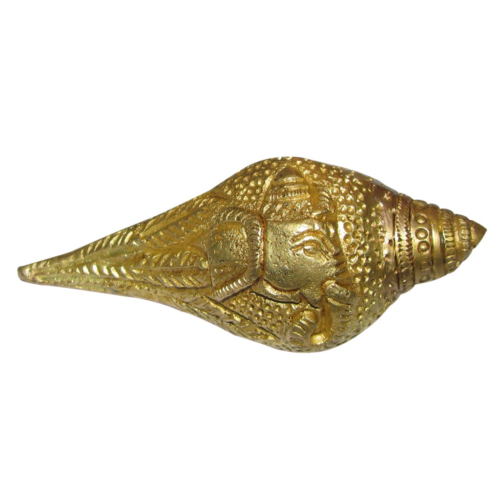 Ganesh Shankh In Brass - A4386 - Season Bazaar